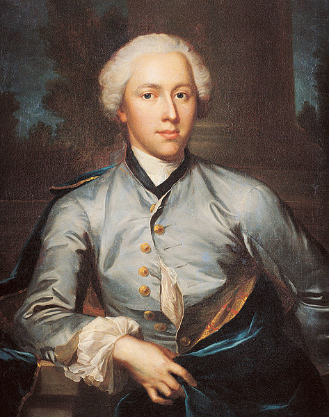 Portrait of Vinzenz Bernhard Tscharner, vintage artwork by Emmanuel Jakob Handmann, 12x8" (A4) Poster
