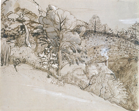 The Primitive Cottage, vintage artwork by Samuel Palmer, A3 (16x12") Poster Print