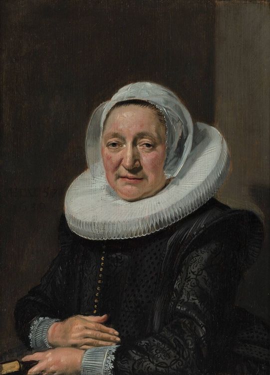 Portrait of a 57-Year-Old Woman, vintage artwork by Frans Hals, 12x8" (A4) Poster