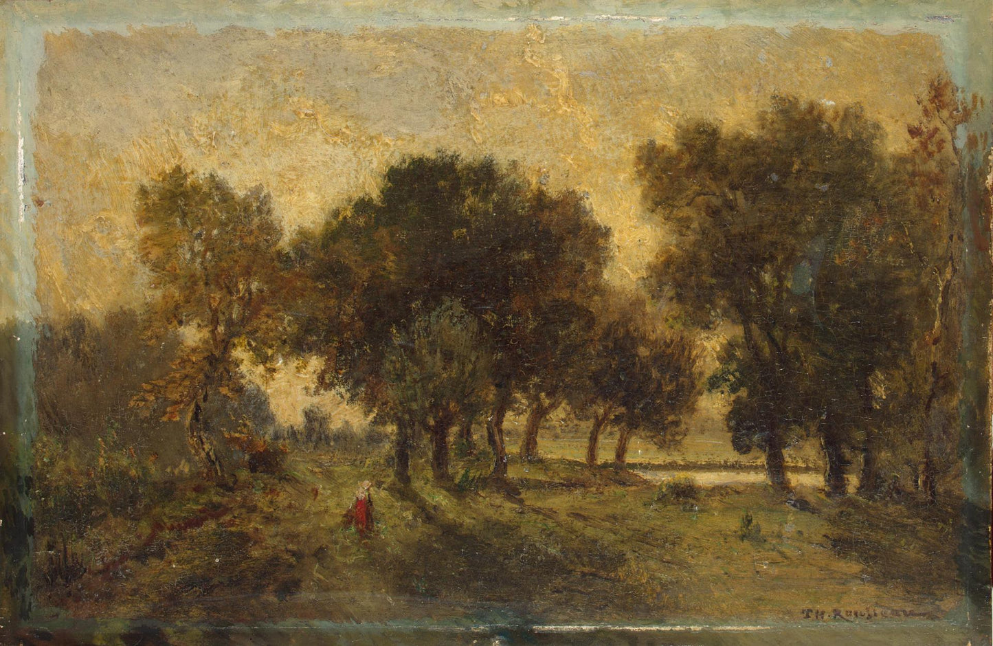 Landscape Study with Crucifix, vintage artwork by Theodore Rousseau, A3 (16x12") Poster Print