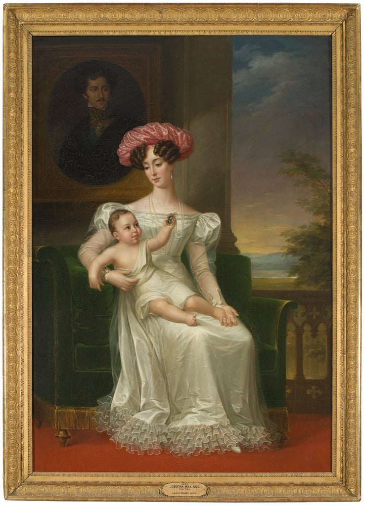 Queen Josefina and King Karl XV, vintage artwork by Fredrik Westin, 12x8" (A4) Poster