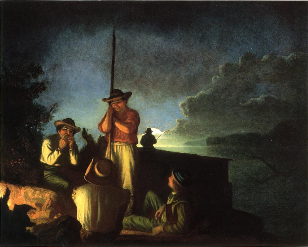 Wood-Boatmen on a River, vintage artwork by George Caleb Bingham, A3 (16x12") Poster Print