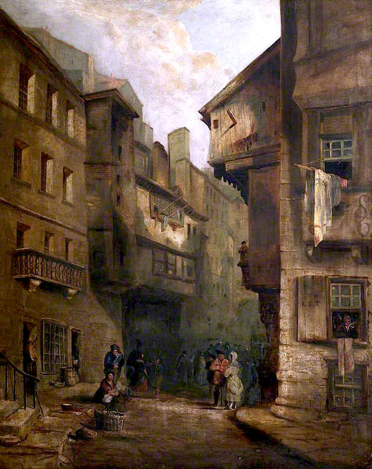 The Bow, Edinburgh, vintage artwork by Attributed to James Drummond, A3 (16x12") Poster Print