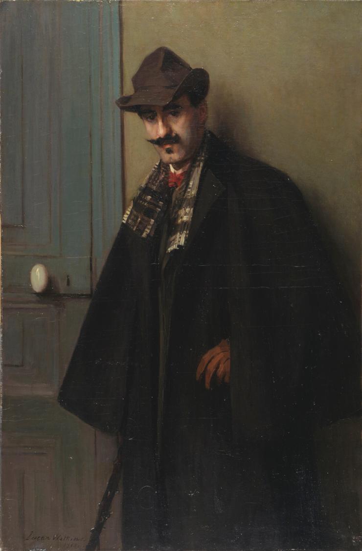 Portrait of Alfred Maurer, vintage artwork by Susan Watkins, 12x8" (A4) Poster