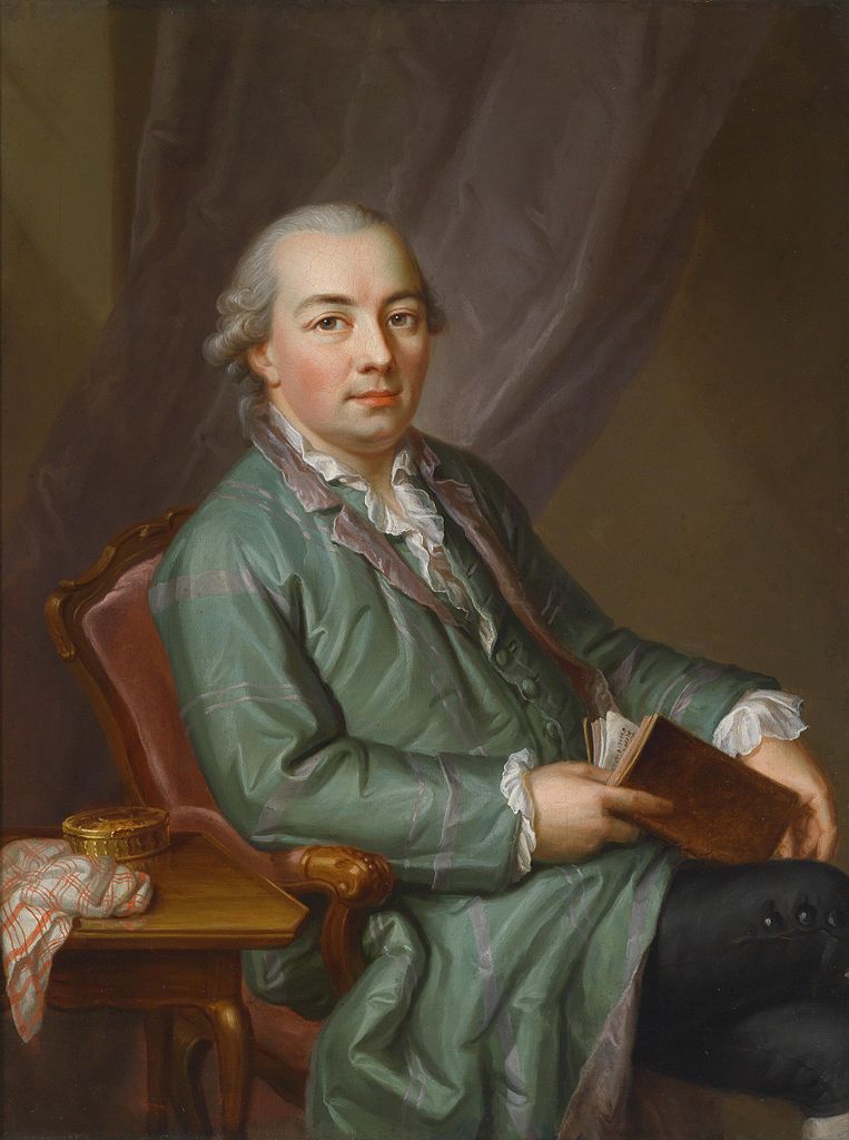 Portrait of Johannes Jenner, vintage artwork by Emmanuel Jakob Handmann, 12x8" (A4) Poster