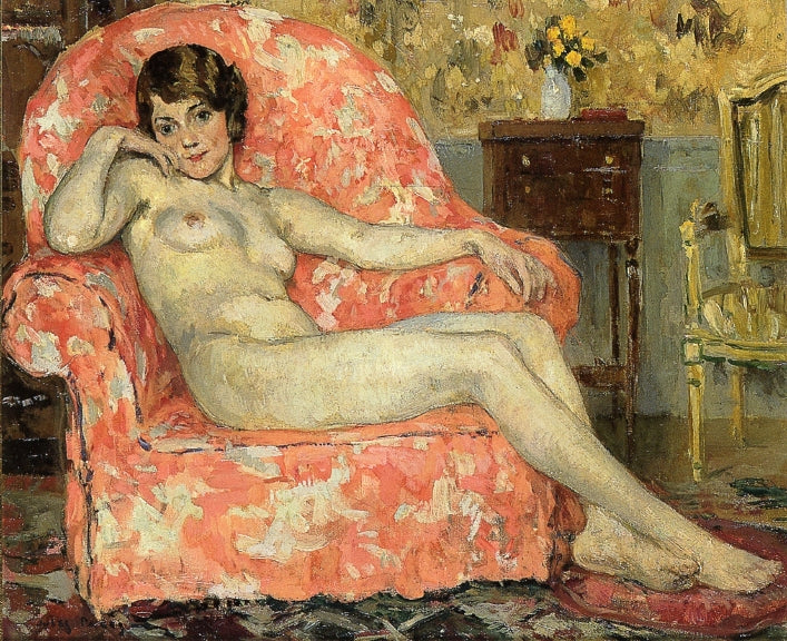 Little Nude in an Armchair by Jules Eugene Pages,A3(16x12")Poster