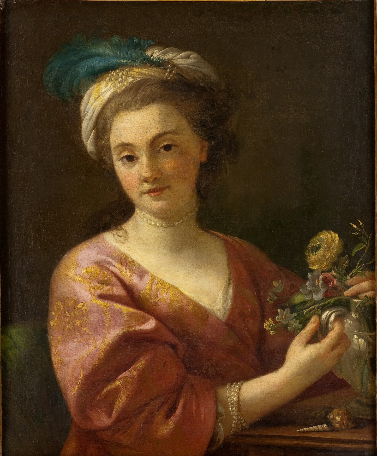 Portrait of Madame Vien, vintage artwork by Joseph Marie Vien, 12x8" (A4) Poster