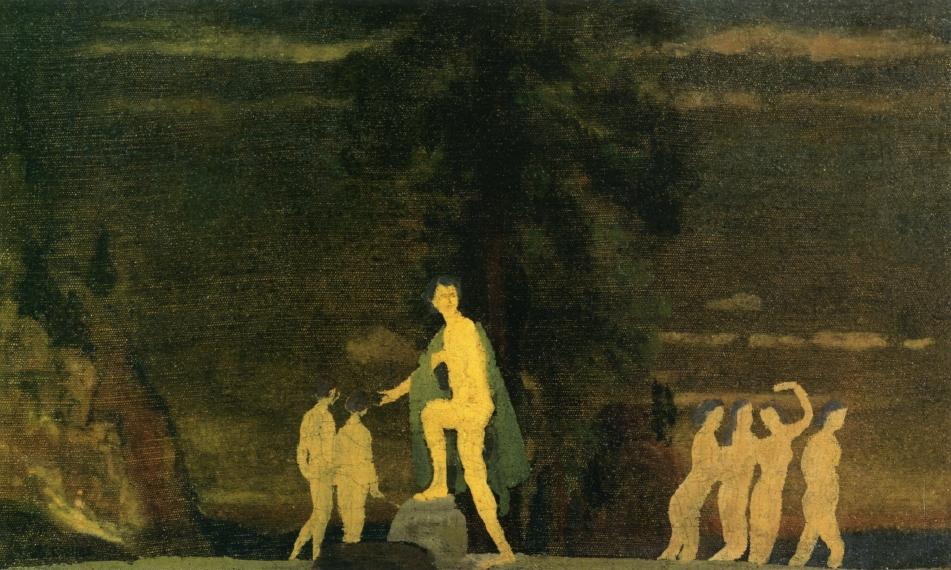 Dancers in a Landscape, vintage artwork by Arthur B. Davies, 12x8" (A4) Poster