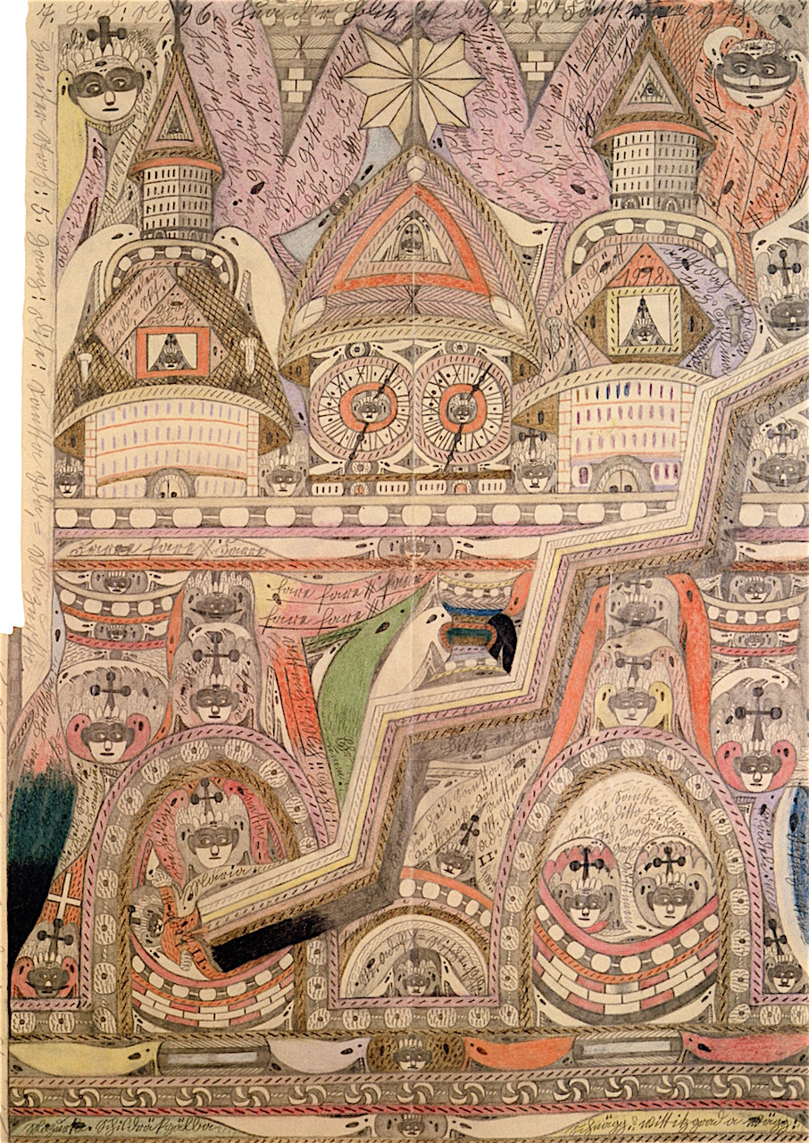 ed in His Cradle by the Kergueelen Lightning by Adolf Wolfli,A3(16x12")Poster