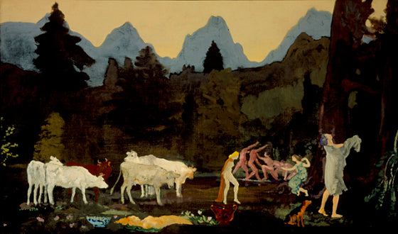 Pastoral Dells and Peaks by Arthur B. Davies,A3(16x12")Poster