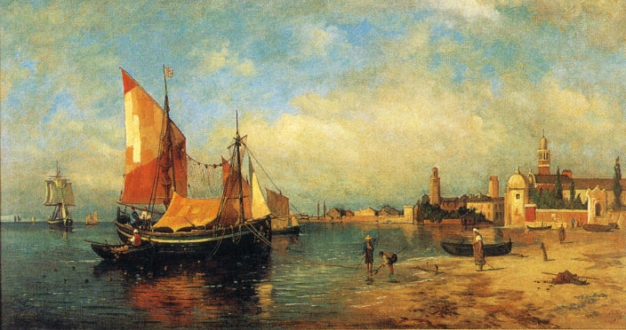 Fishing Boats, Venice by Harry Aiken Chase,A3(16x12")Poster