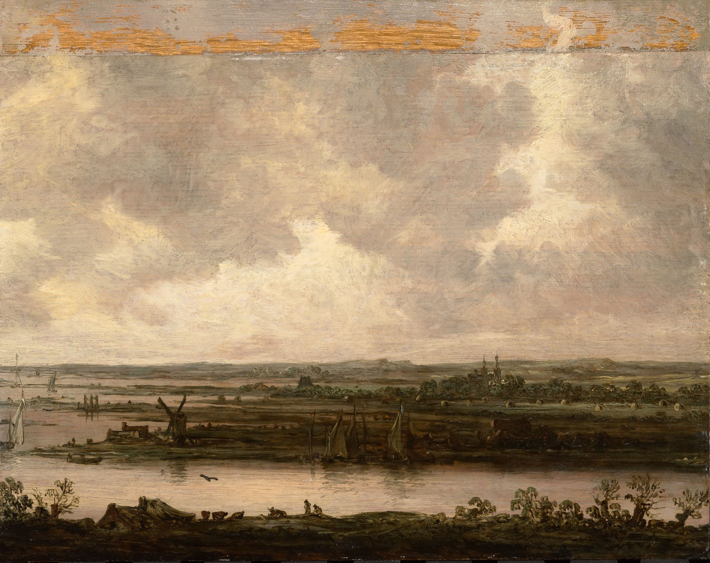 Panoramic View of the River Spaarne and the Haarlemmermeer, vintage artwork by Jan van Goyen, 12x8" (A4) Poster