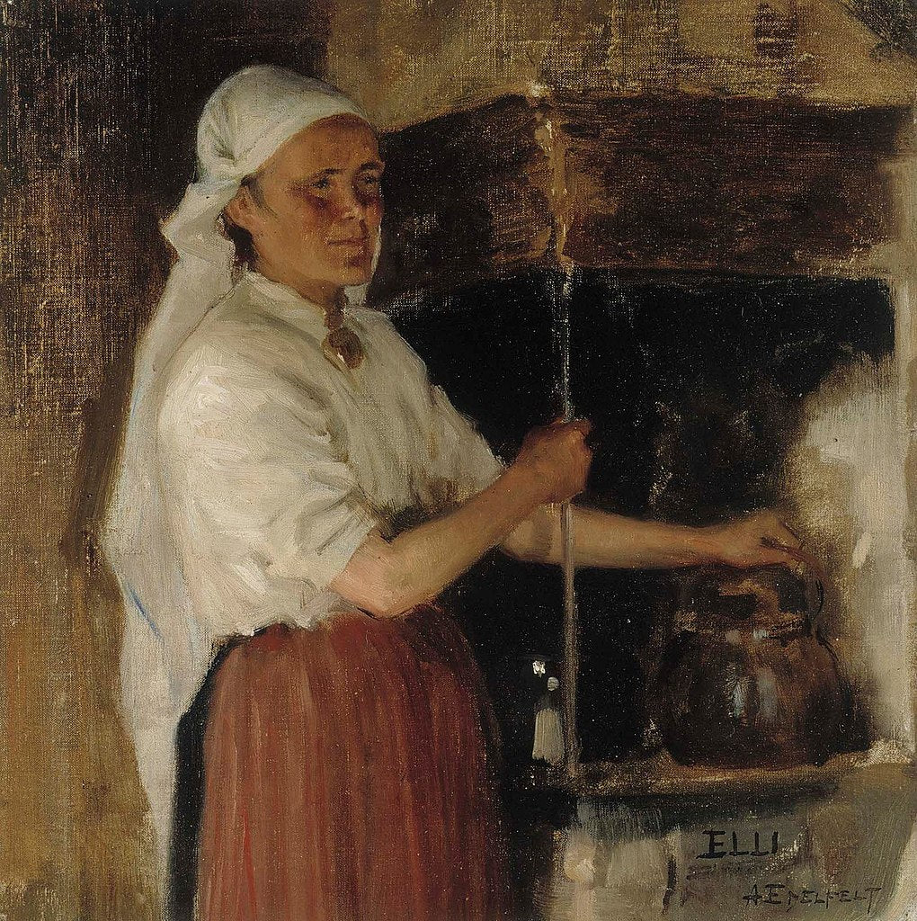 Elli Jappinen at the Stove by Albert Edelfelt,A3(16x12")Poster