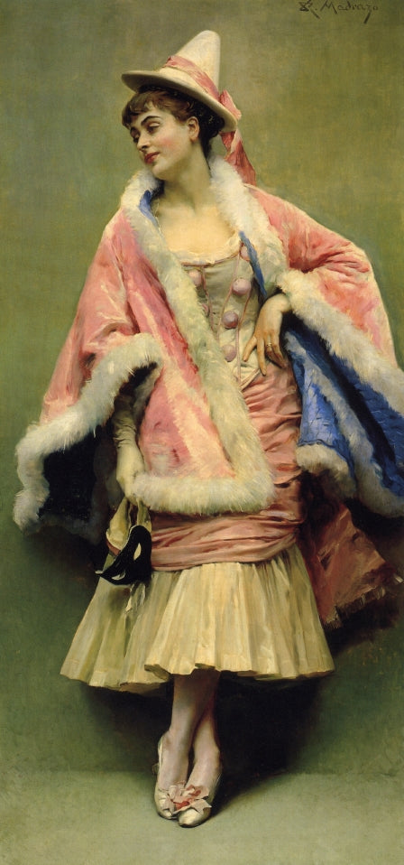 Pierette, vintage artwork by Raimundo de Madrazo y Garreta, 12x8" (A4) Poster