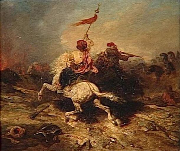 Turkish Fighters, vintage artwork by Alexandre-Gabriel Decamps, A3 (16x12") Poster Print