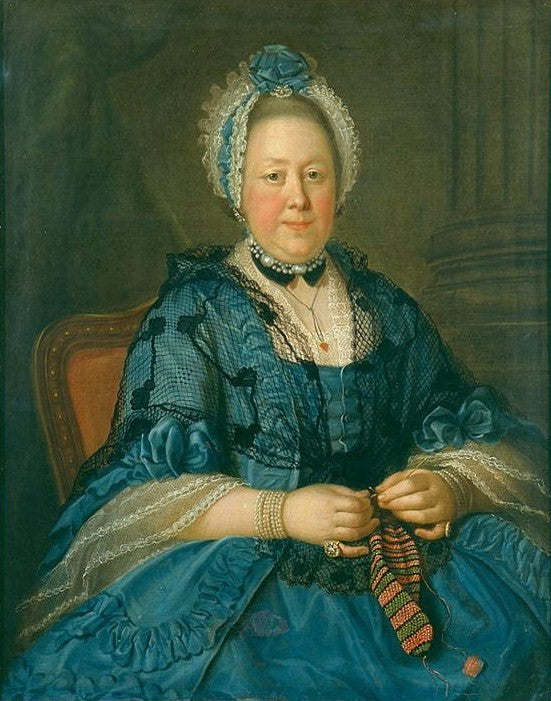 Portrait of Countess Tolstaya nee Lopukhina (Knitting a Beaded Purse), vintage artwork by Ivan Argunov, 12x8" (A4) Poster
