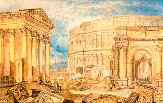 Antiquities of Pola, vintage artwork by Joseph Mallord William Turner, 12x8" (A4) Poster