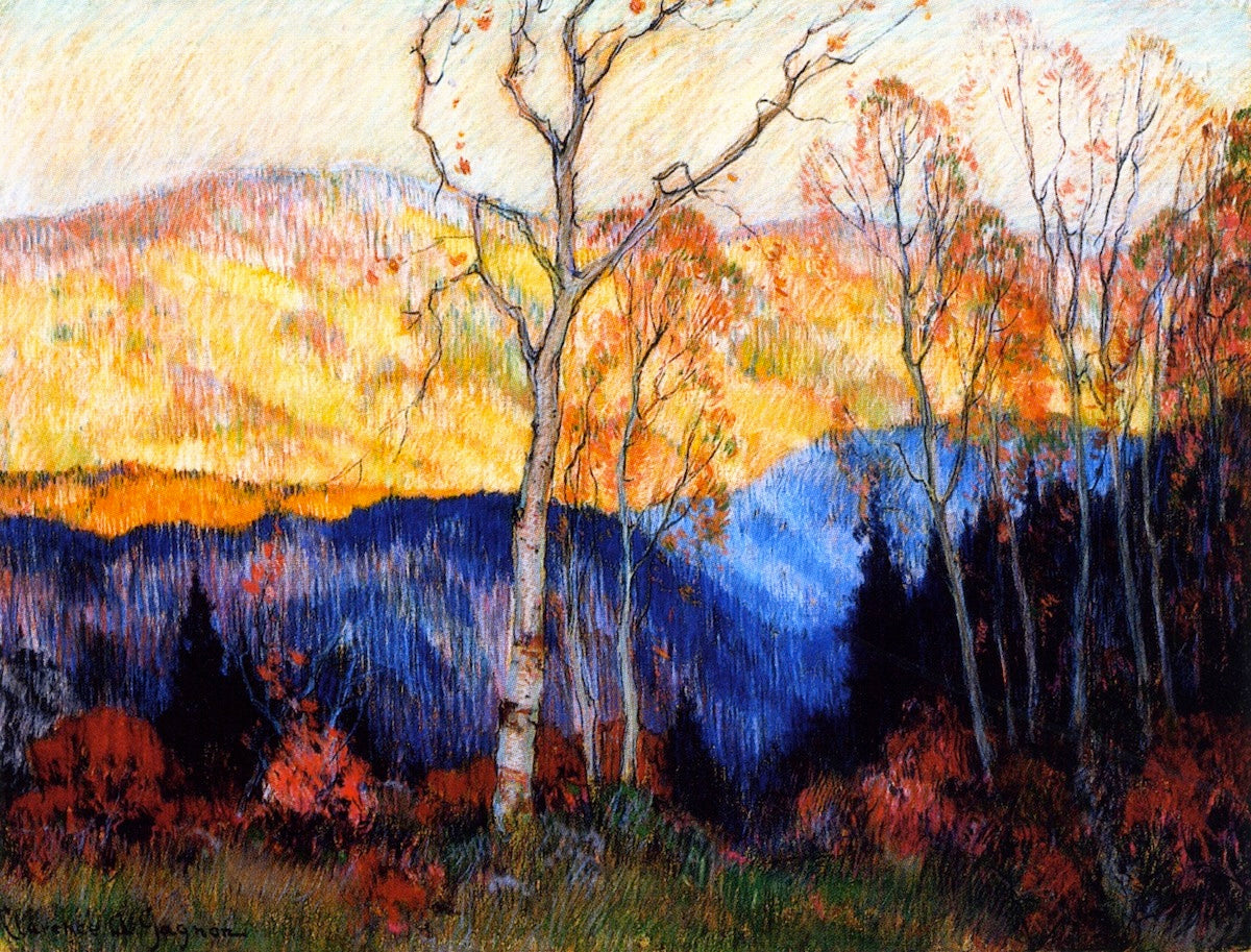 Golden Autumn, Laurentians by Clarence Gagnon,16x12(A3) Poster