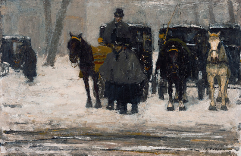 Rental Coaches in the Snow by Floris Arntzenius,A3(16x12")Poster