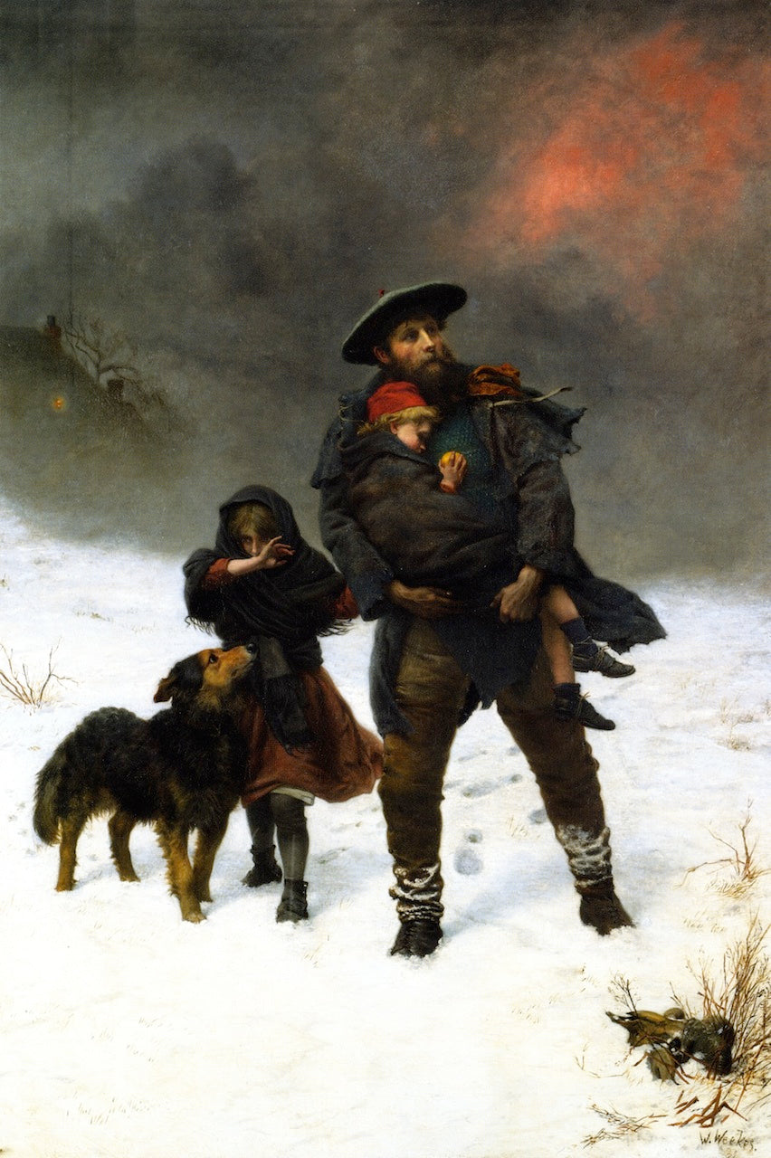Two of His Flock, vintage artwork by William Weekes, 12x8" (A4) Poster