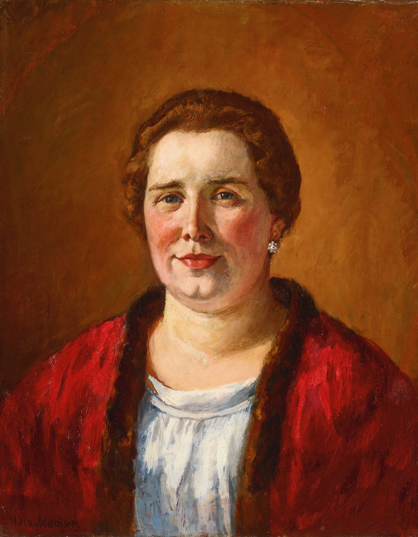 Portrait of Ekaterina Kogan, vintage artwork by Ilya Mashkov, 12x8" (A4) Poster