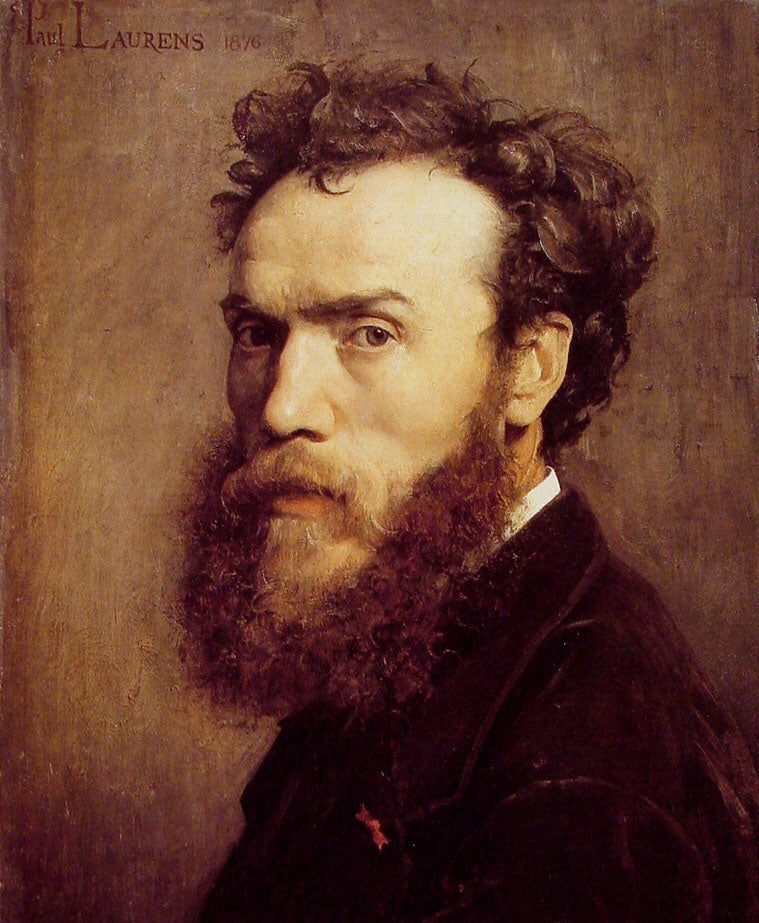 Self portrait, vintage artwork by Jean-Paul Laurens, 12x8" (A4) Poster