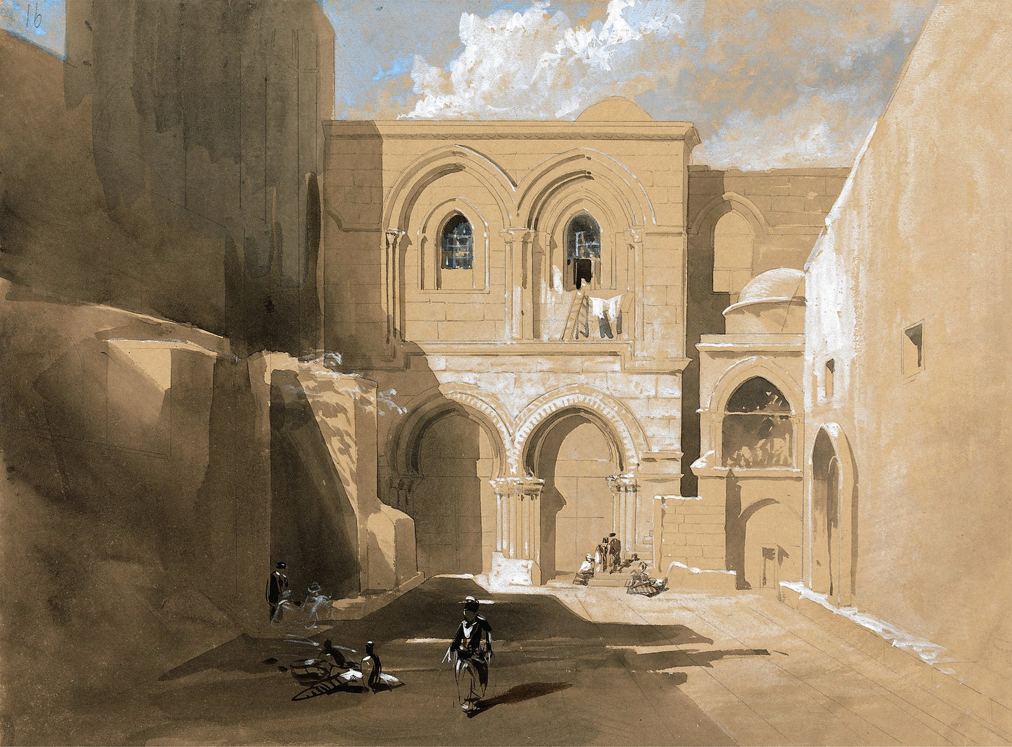 The Church of the Holy Sepulchre, vintage artwork by William James Müller, A3 (16x12") Poster Print