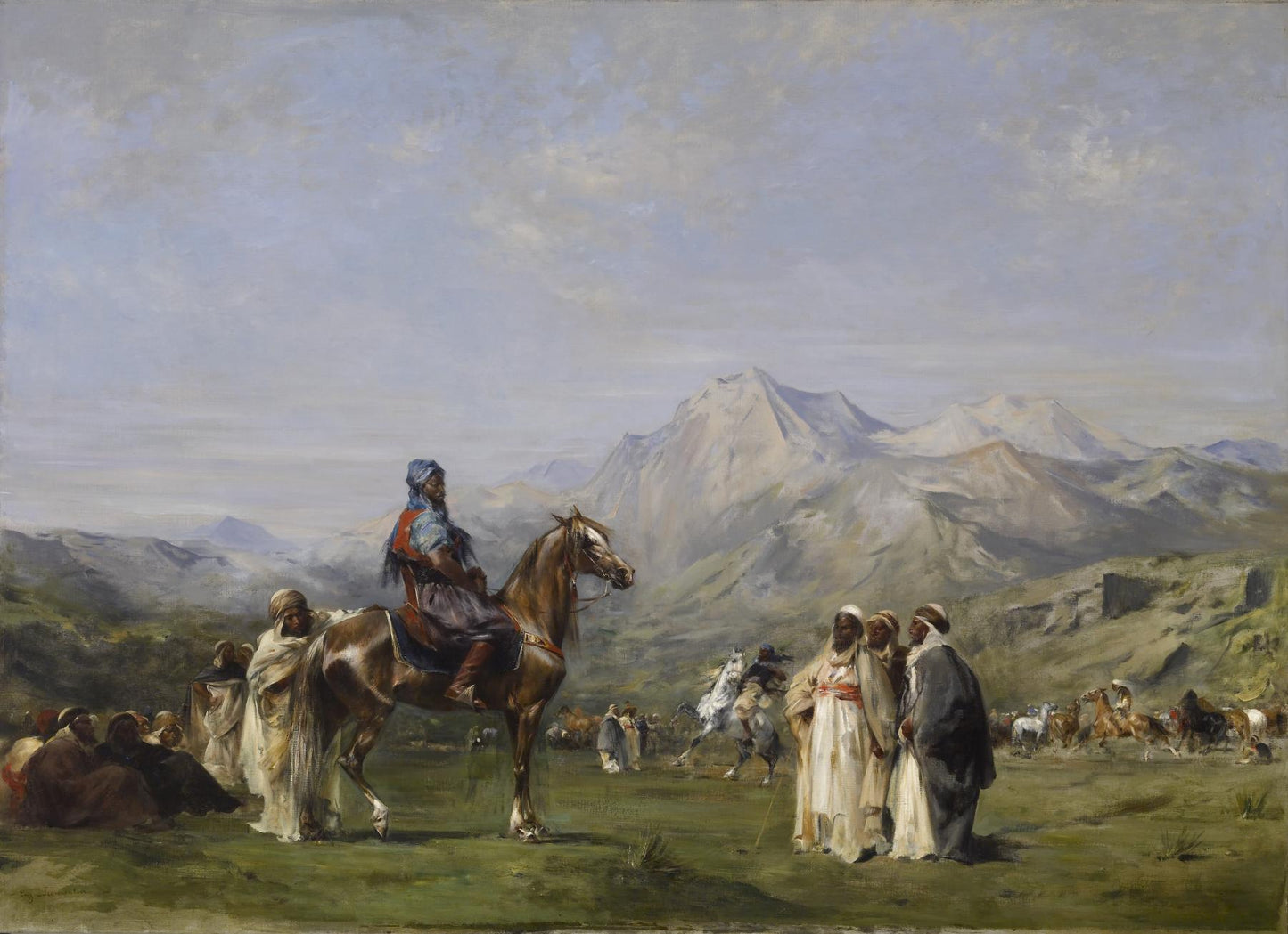 An Encampment in the Atlas Mountains, vintage artwork by Eugène Fromentin, A3 (16x12") Poster Print