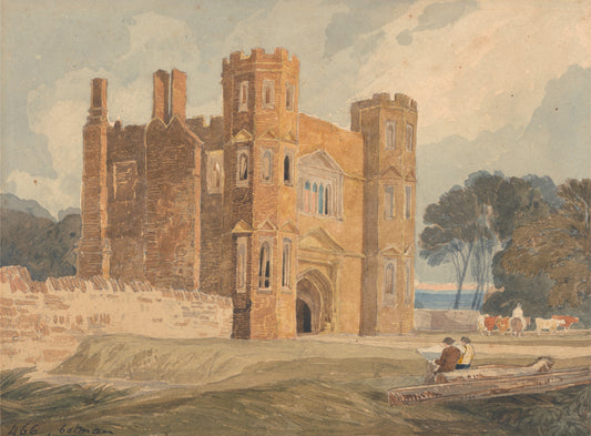Gate-way, Saint Mary's Wiggenhall, Norfolk, vintage artwork by John Sell Cotman, 12x8" (A4) Poster
