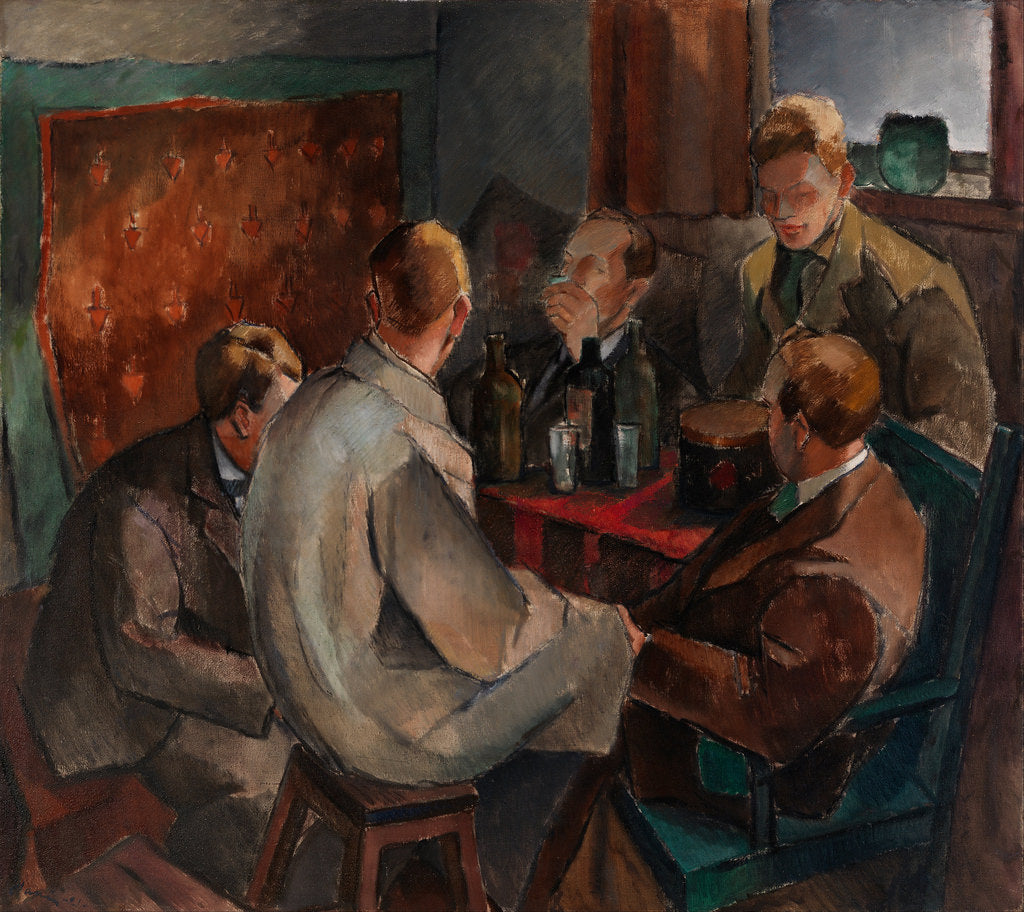 Members of The November Group, vintage artwork by Alvar Cawen, 12x8" (A4) Poster