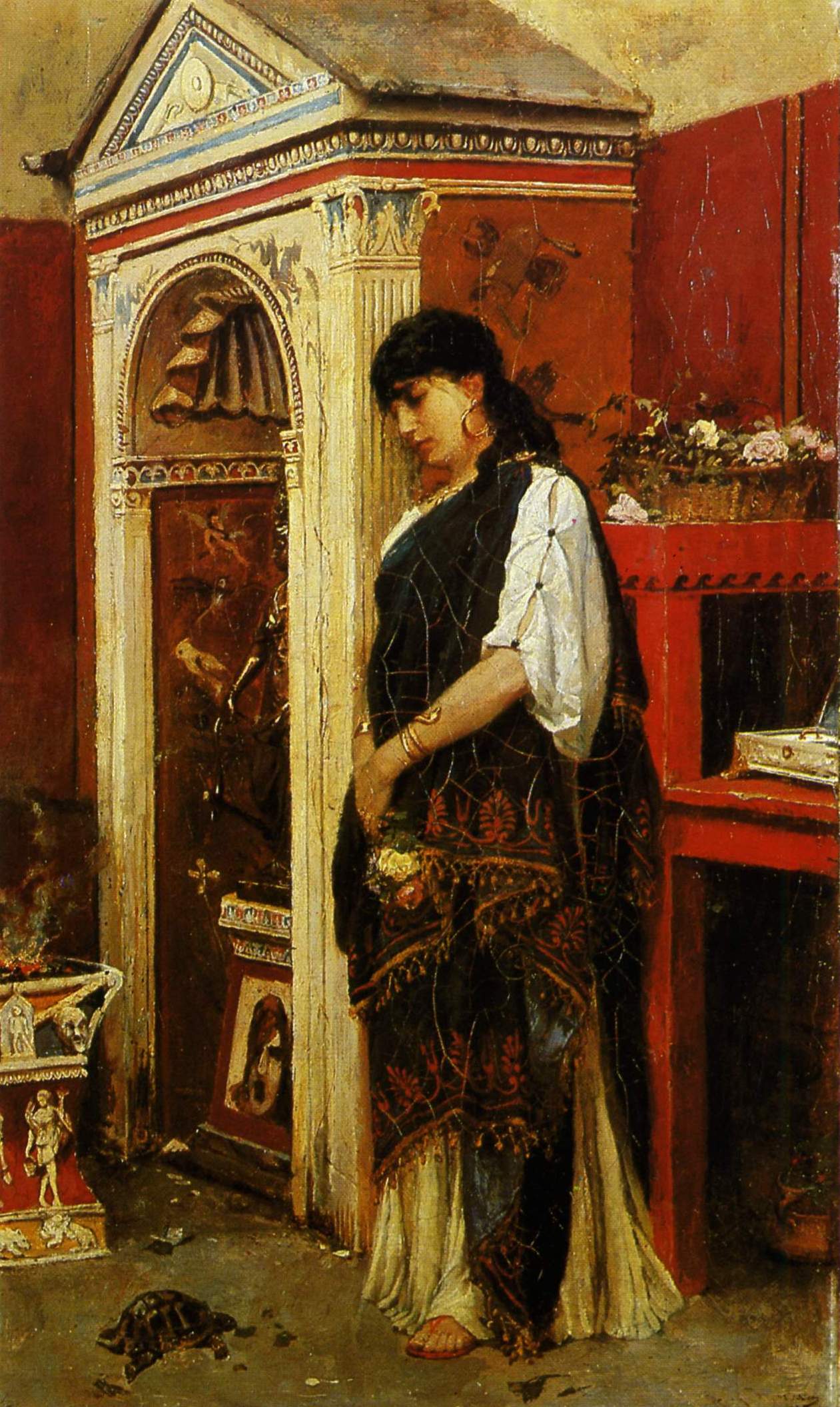 Roman Lady, vintage artwork by Alexander Svedomsky, 12x8" (A4) Poster