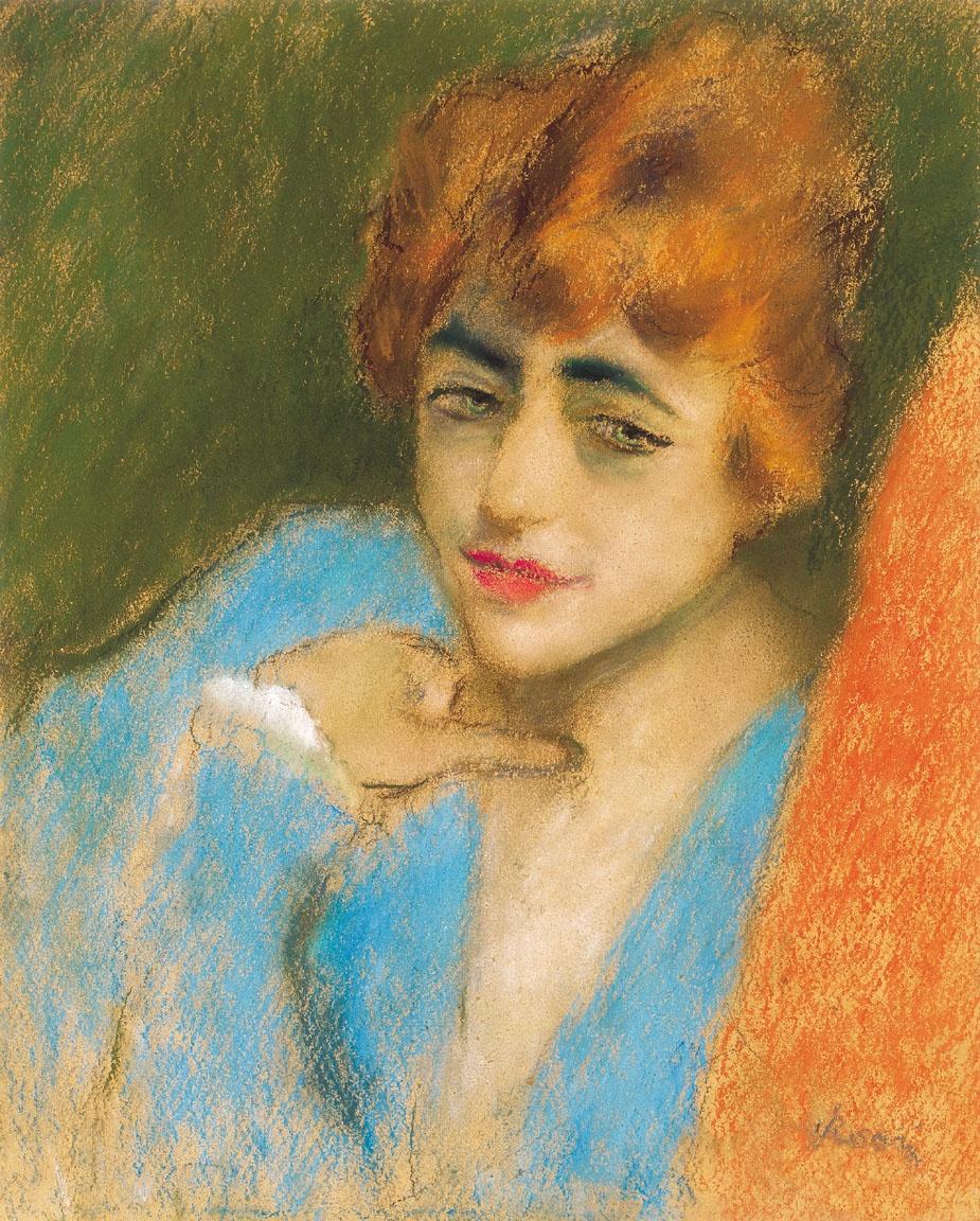 Girl Dressed up in Blue by Jozsef Rippl-Ronai,A3(16x12")Poster