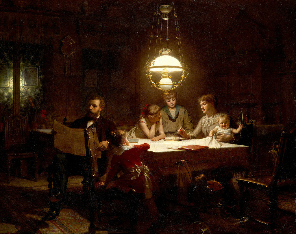 Familjelycka, vintage artwork by Knut Ekwall, 12x8" (A4) Poster