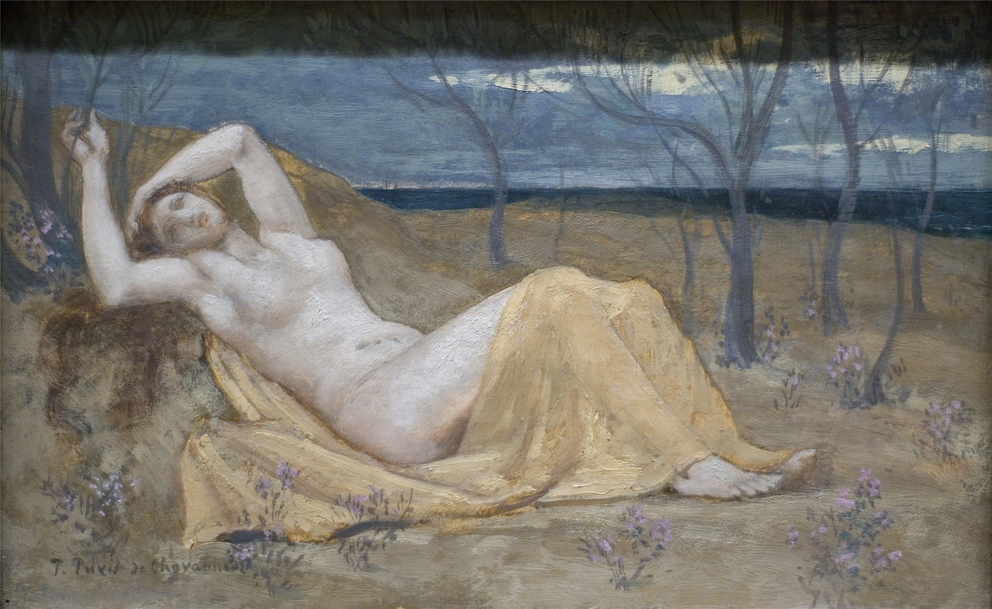 Tamaris, vintage artwork by Pierre Puvis de Chavannes, 12x8" (A4) Poster
