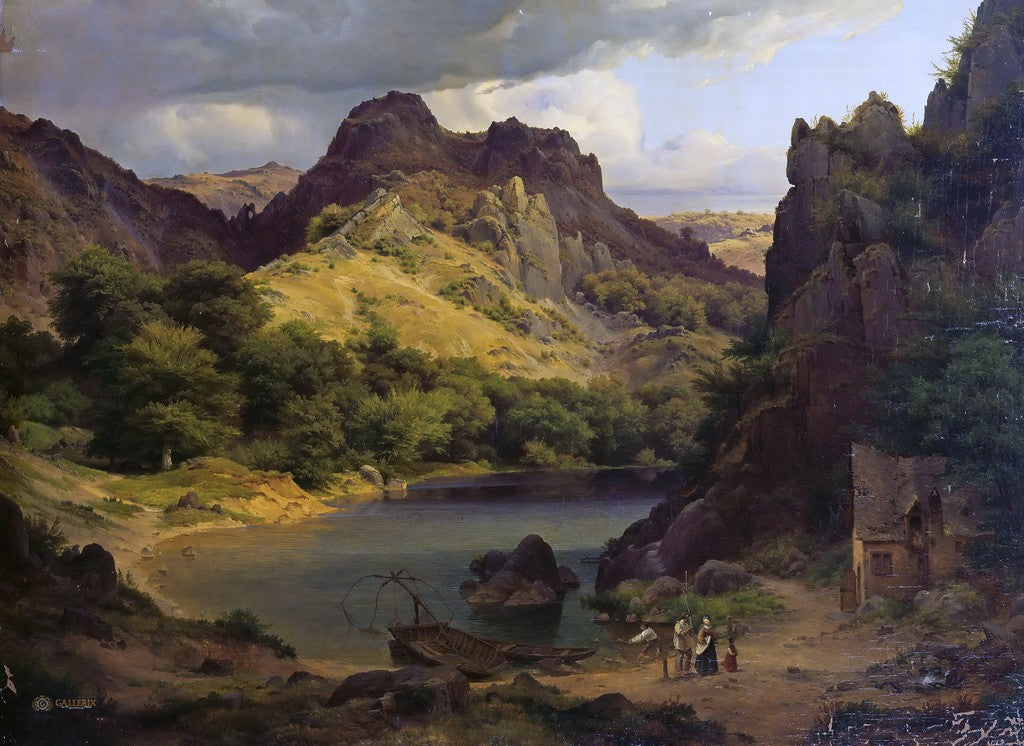 The Mountain Lake, vintage artwork by Eduard Wilhelm Pose, A3 (16x12") Poster Print