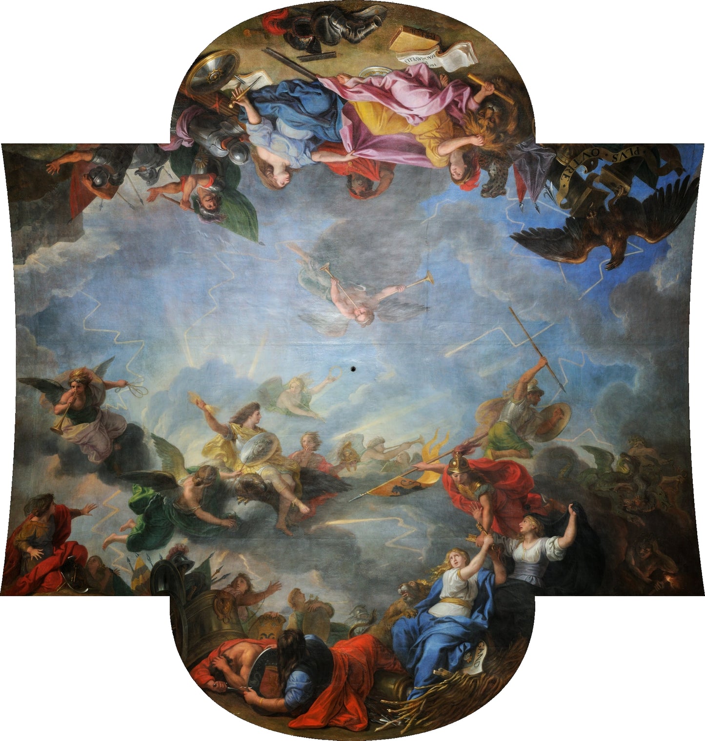 Hall of Mirrors 24 - Taking of the City and Citadel of Ghent in Six Days, vintage artwork by Charles Le Brun, 12x8" (A4) Poster