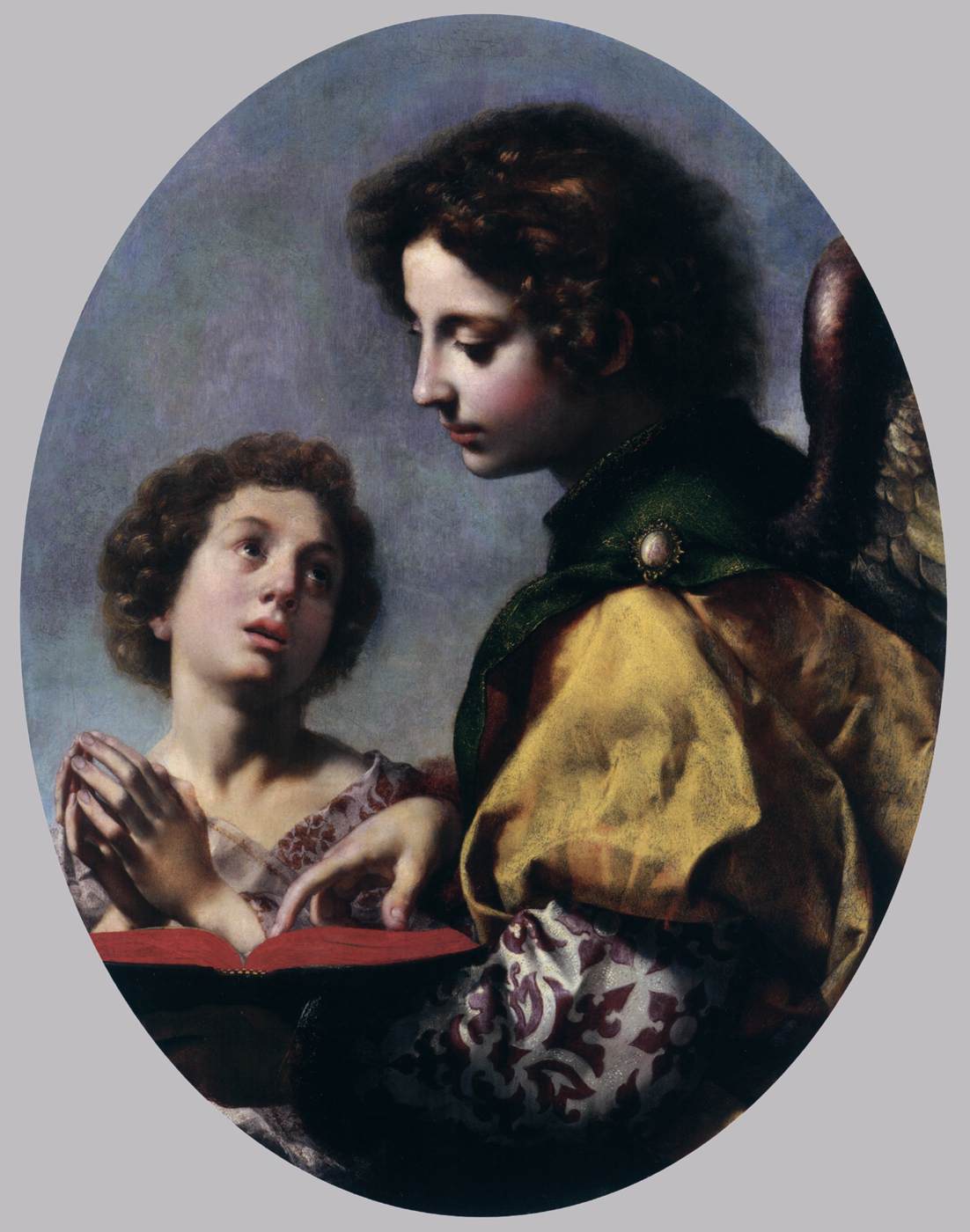 Guardian Angel Tutoring the Christian Child, vintage artwork by Carlo Dolci, 12x8" (A4) Poster