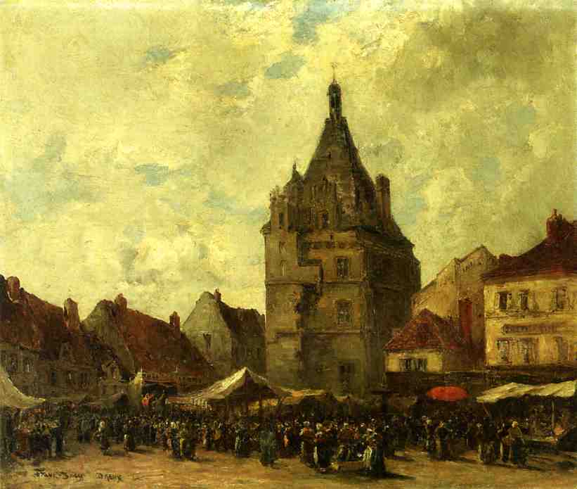 Market Day, Dreux by Frank Myers Boggs,A3(16x12")Poster
