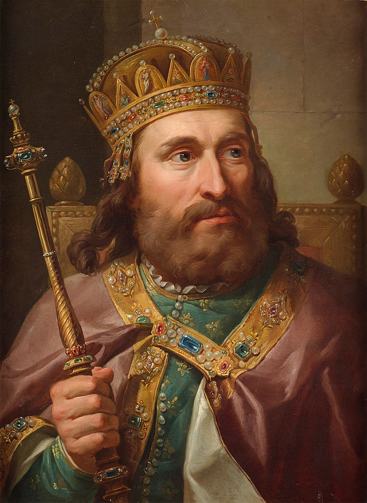 Portrait of King Louis I of Hungary, vintage artwork by Marcello Bacciarelli, 12x8" (A4) Poster