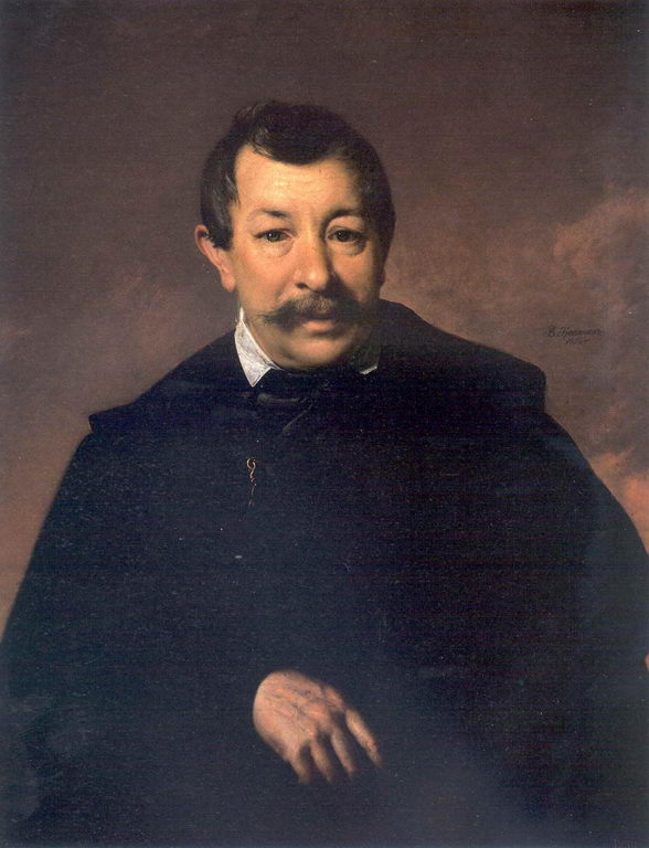 Portrait of an unknown man, vintage artwork by Vasily Tropinin, 12x8" (A4) Poster