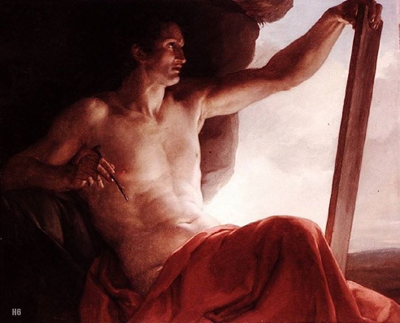 Male Torso, vintage artwork by Étienne-Barthelemy Garnier, 12x8" (A4) Poster