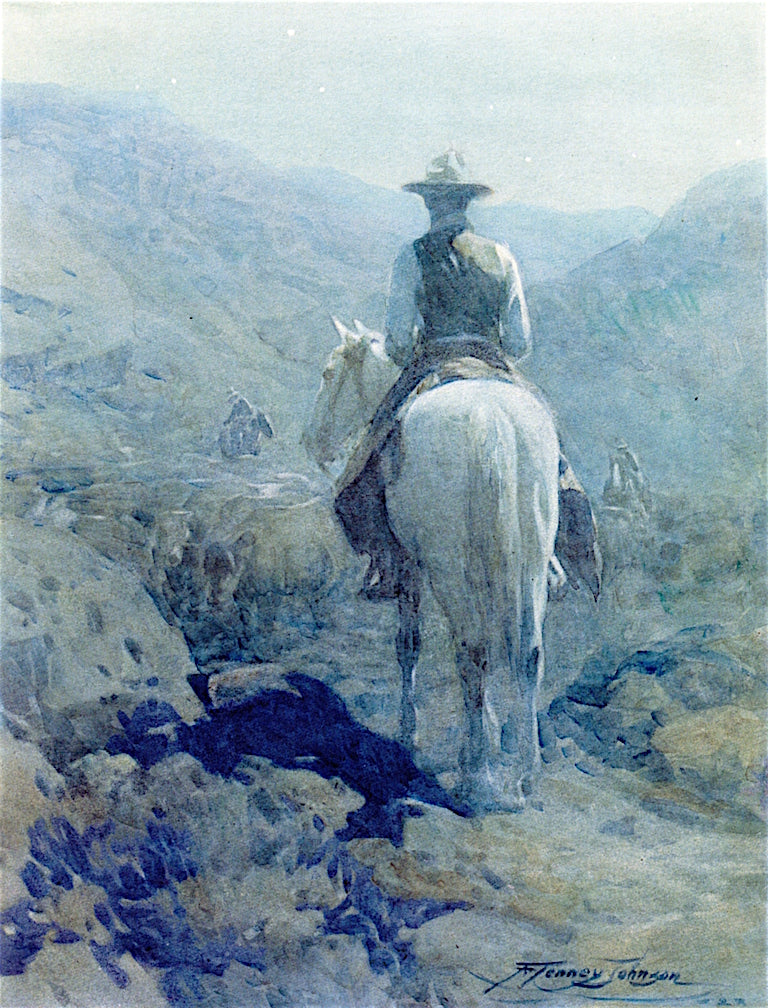 The Herd at Night by Frank Tenney Johnson,16x12(A3) Poster