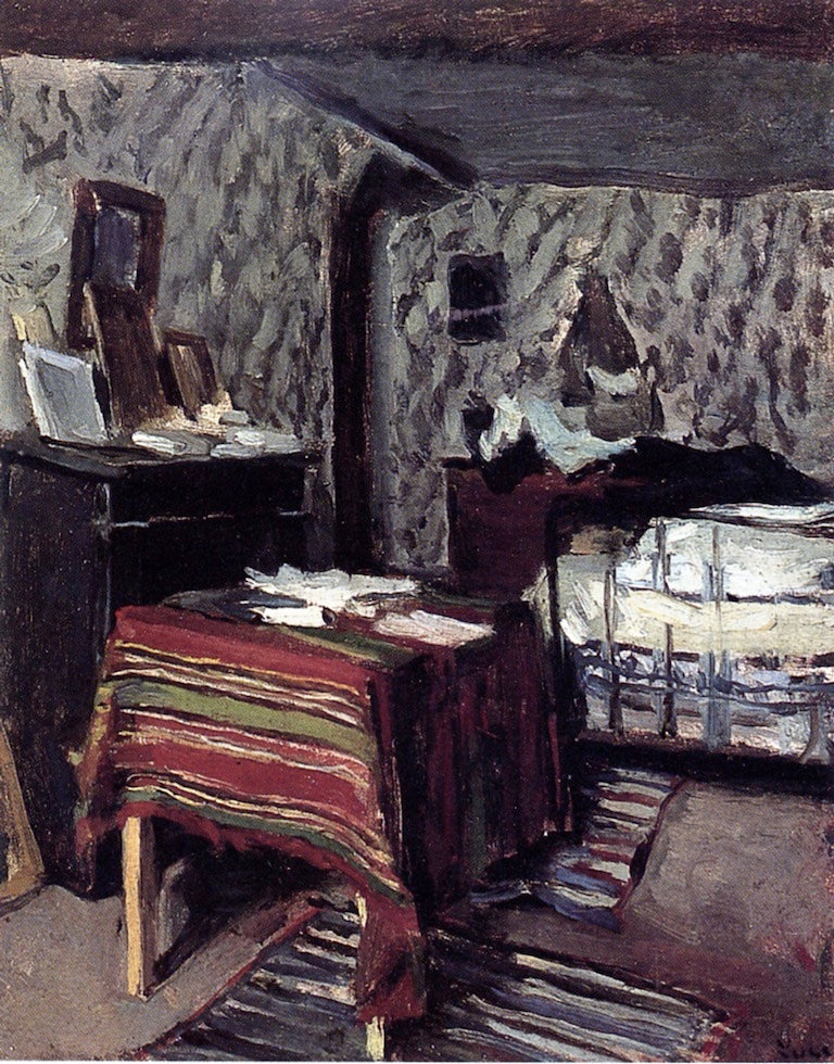 The Artist's Room, rue Lavin, vintage artwork by Maximilien Luce, 12x8" (A4) Poster