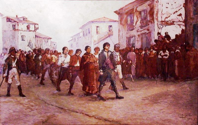 Imprisonment of Antônio Carlos, vintage artwork by Antonio Parreiras, 12x8" (A4) Poster