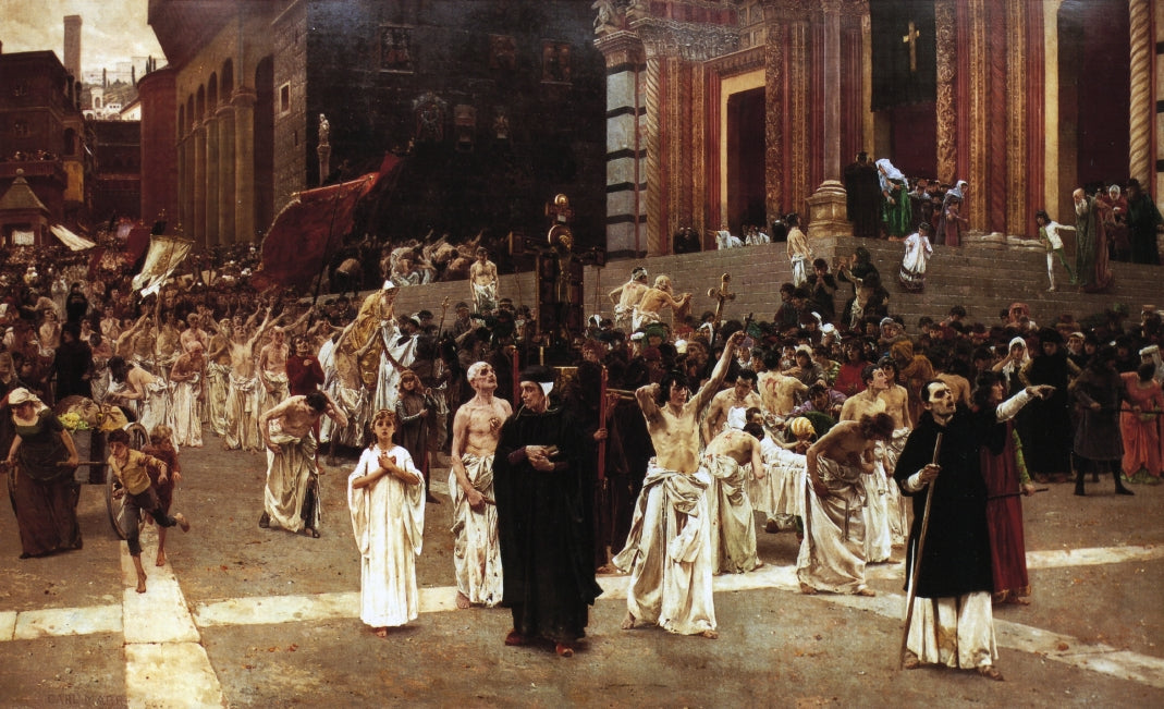 The Flagellants by Carl von Marr,A3(16x12")Poster