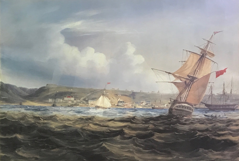 Port Elizabeth, Algoa Bay, vintage artwork by Thomas Baines, A3 (16x12") Poster Print