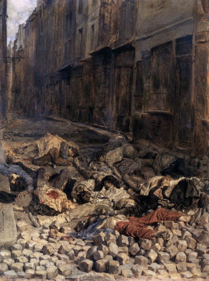 Barricades in June 1848, vintage artwork by Jean-Louis Ernest Meissonier, A3 (16x12") Poster Print