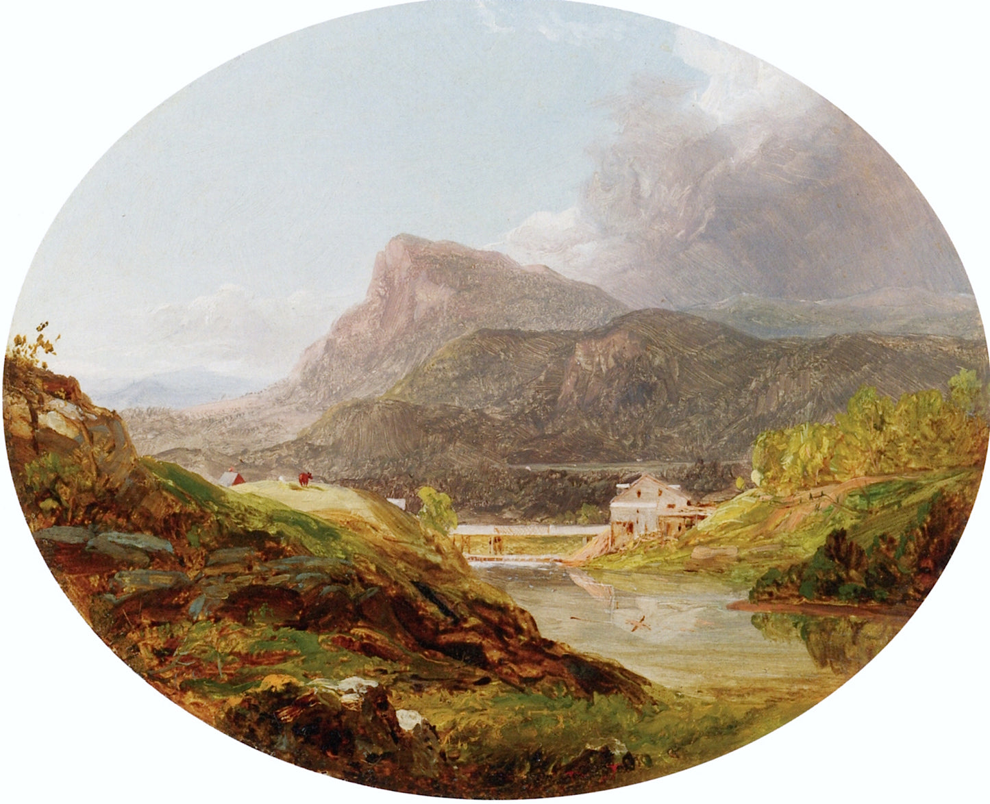 Mill on the River, vintage artwork by David Johnson, 12x8" (A4) Poster