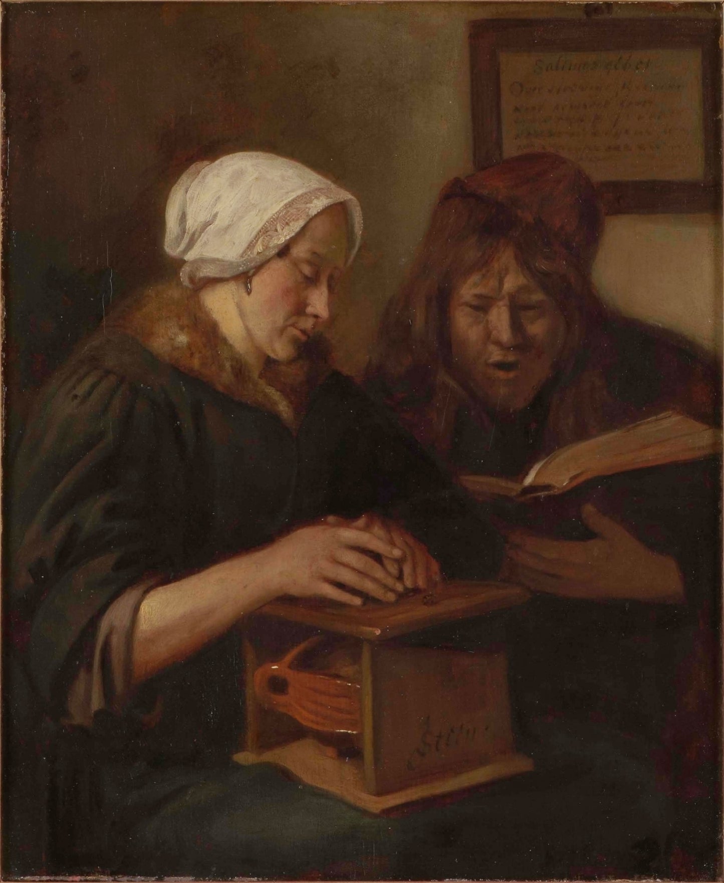 Couple Reading the Bible, vintage artwork by Jan Havicksz. Steen, 12x8" (A4) Poster