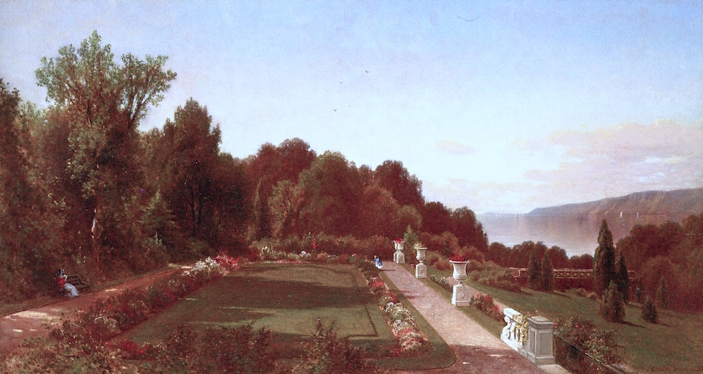 Garden View - Riverdale-on the Hudson, vintage artwork by George Henry Smillie, 12x8" (A4) Poster